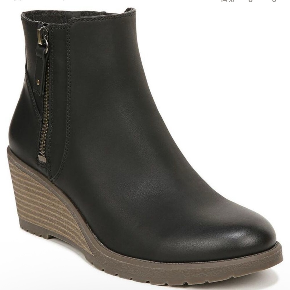 Dr. Scholl's Shoes Womens Chloe Black Padded Insole Wedge Boots Size 6.5W